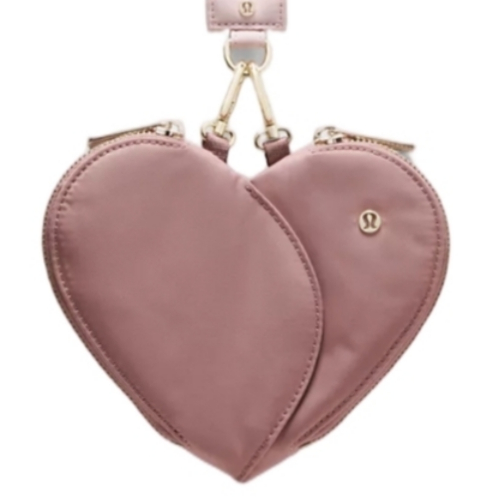 Lululemon Heart Spiced Chai Pink Haze & Gold Dual Pouch Wristlet LIMITED EDITION - Picture 3 of 6